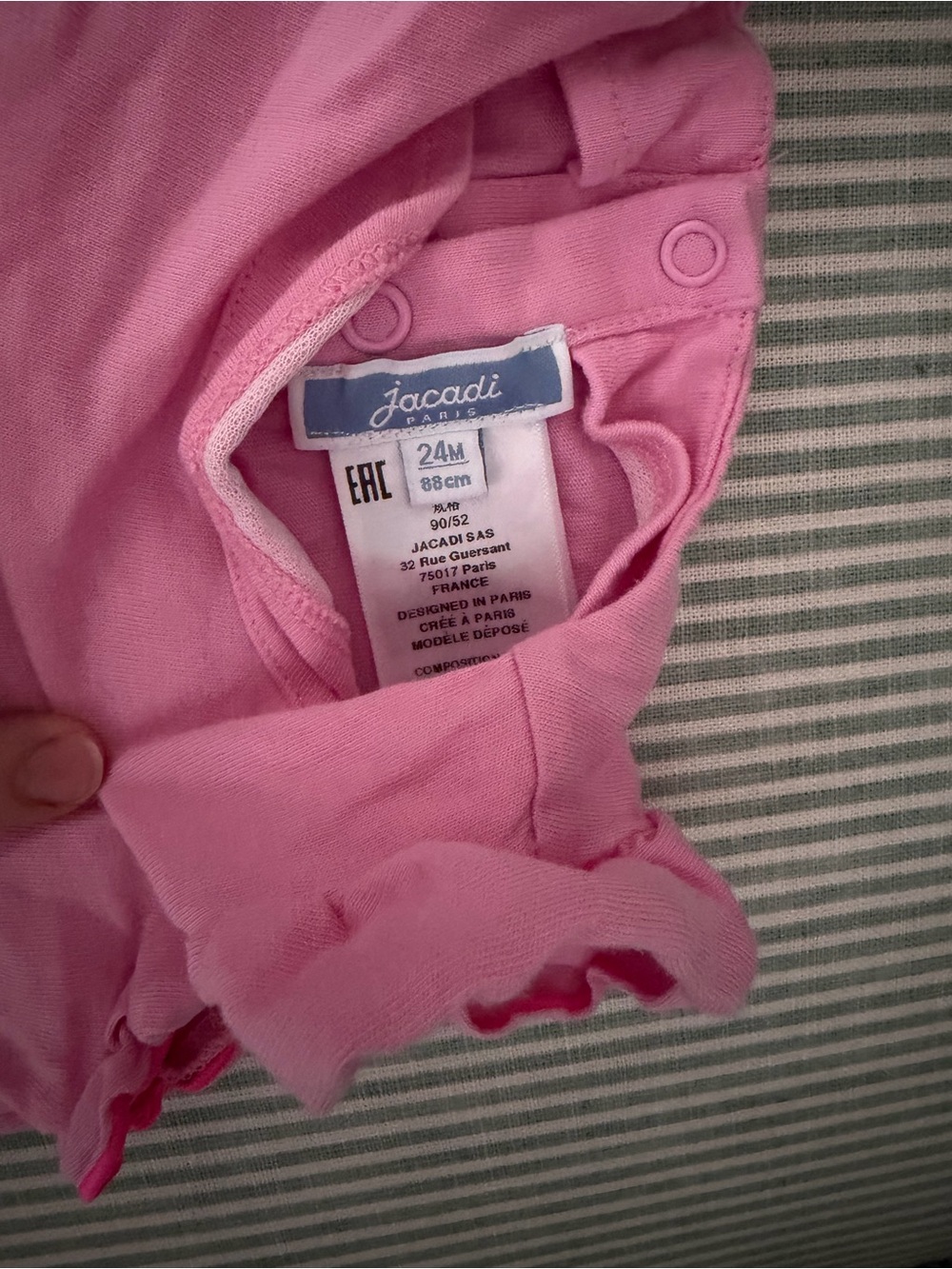 Jacadi Pink Ruffle Sleeve Tank Top - Picture 3 of 3